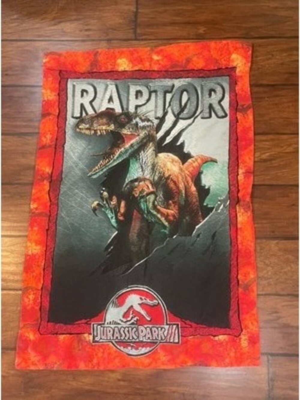 Jurassic Park III 3 Raptor Vintage Handmade Blanket Wall Hanging Nostalgic Retro